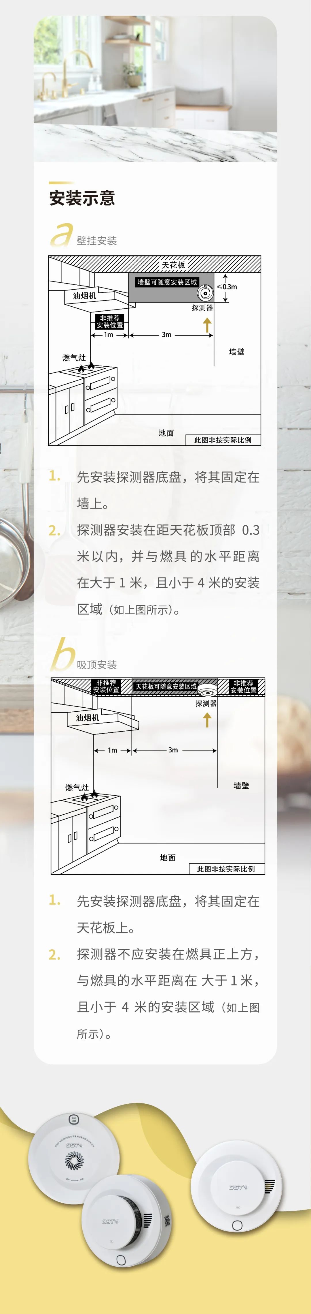 山西海灣消防GST全新一代NB獨立式煙感氣感探測器安裝